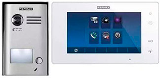 videoportero fermax gris con pantalla blanca