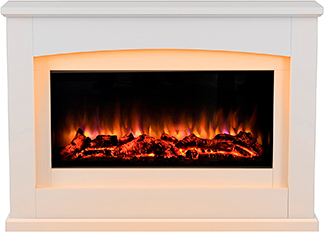 chimenea eléctrica en color blanco