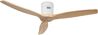Ventilador de techo con aspas de madera