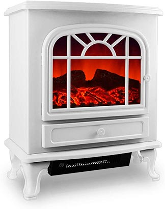 Chimenea eléctrica blanca