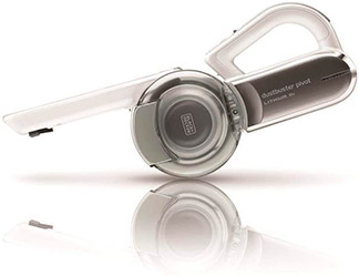 Aspiradora de mano blanca y gris de la marca Black & Decker