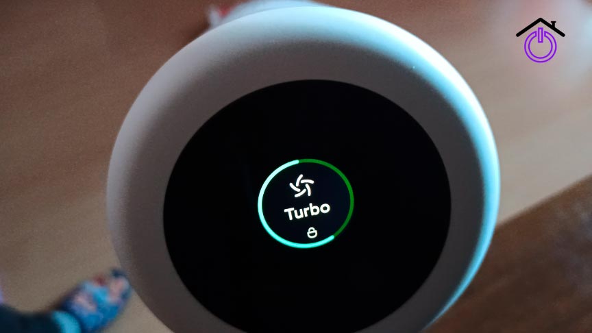 Pantalla aspirador escoba Xiaomi Vacuum Cleaner G11 mostrando el modo turbo