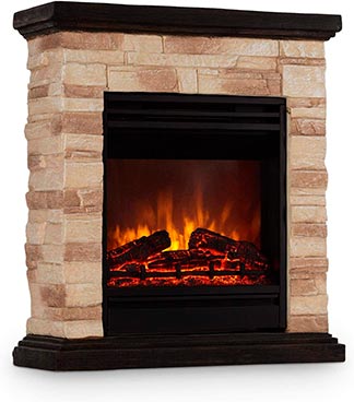 chimenea eléctrica rústica