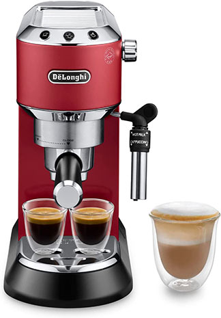 cafetera roja DeLonghi Dedica