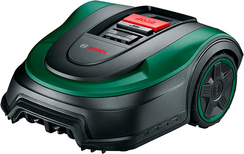 robot cortacésped Bosch Indego en color negro y verde