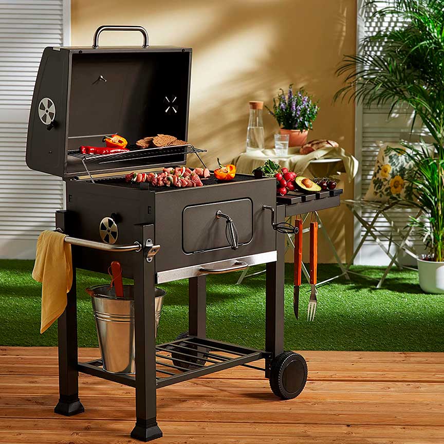 barbacoa de carbón Tepro Toronto Click cocinando los alimentos