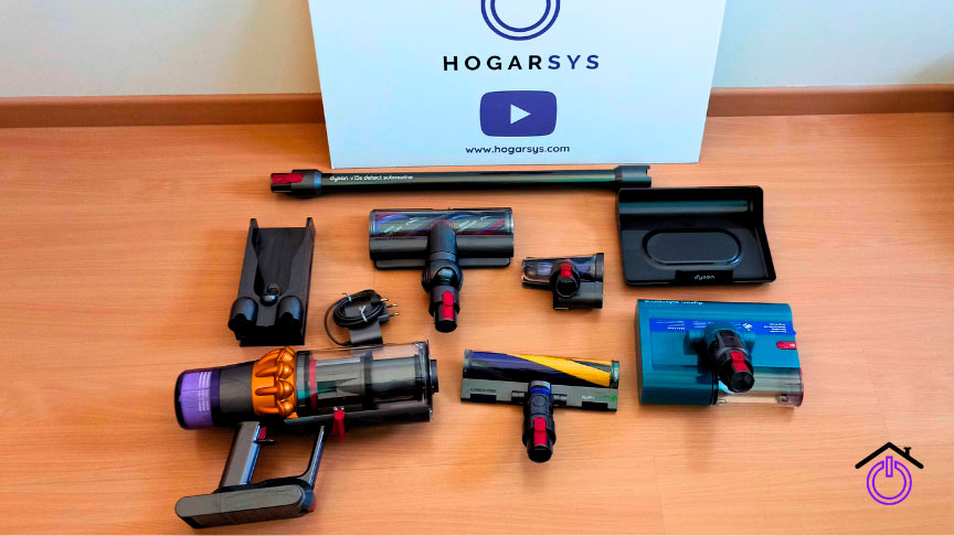 accesorios Dyson V15s Detect Submarine junto al cartel de Hogarsys
