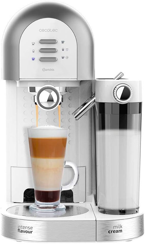 cecotec power instant-ccino blanca con depósito de leche