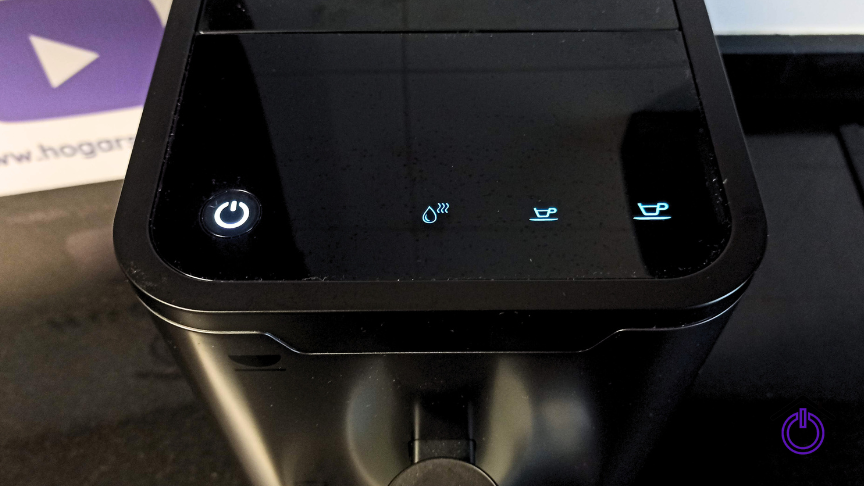 cafetera Incapto mostrando iconos con las funciones principales