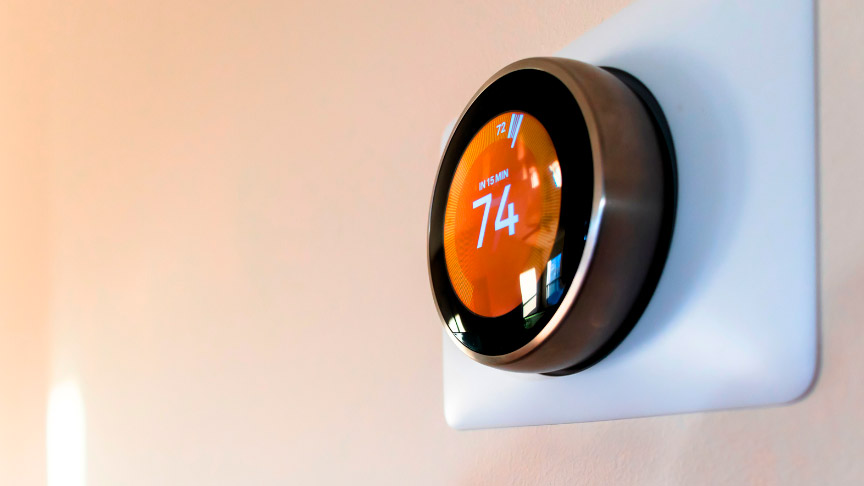termostato wifi inalámbrico Google Nest mostrando la temperatura
