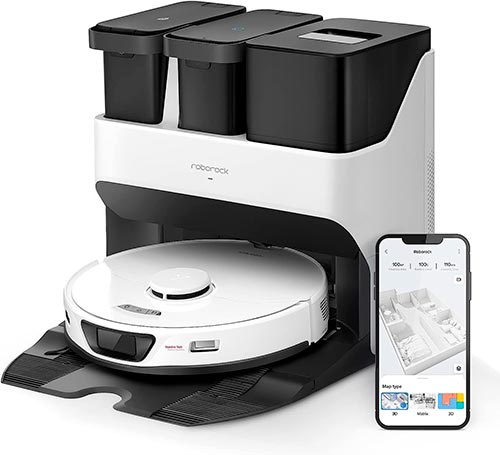 roborock s7 max ultra blanco con smartphone