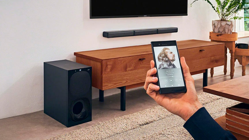 equipo de subwoofer y altavoces barra de sonido Sony