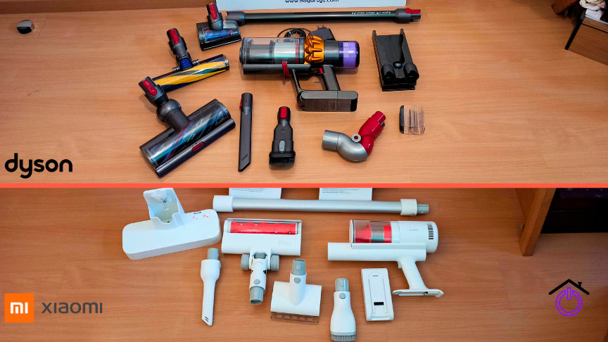 accesorios aspiradoras sin cable Dyson V15 y Xiaomi G11