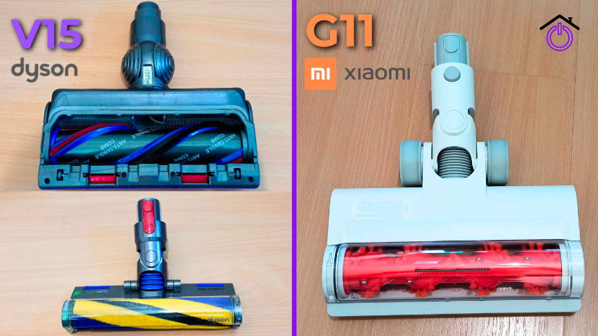comparativa cepillos Dyson V15 versus Xiaomi G11