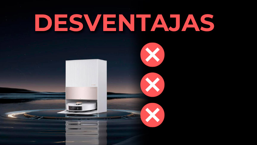 infografía desventajas robots aspiradores con autovaciado