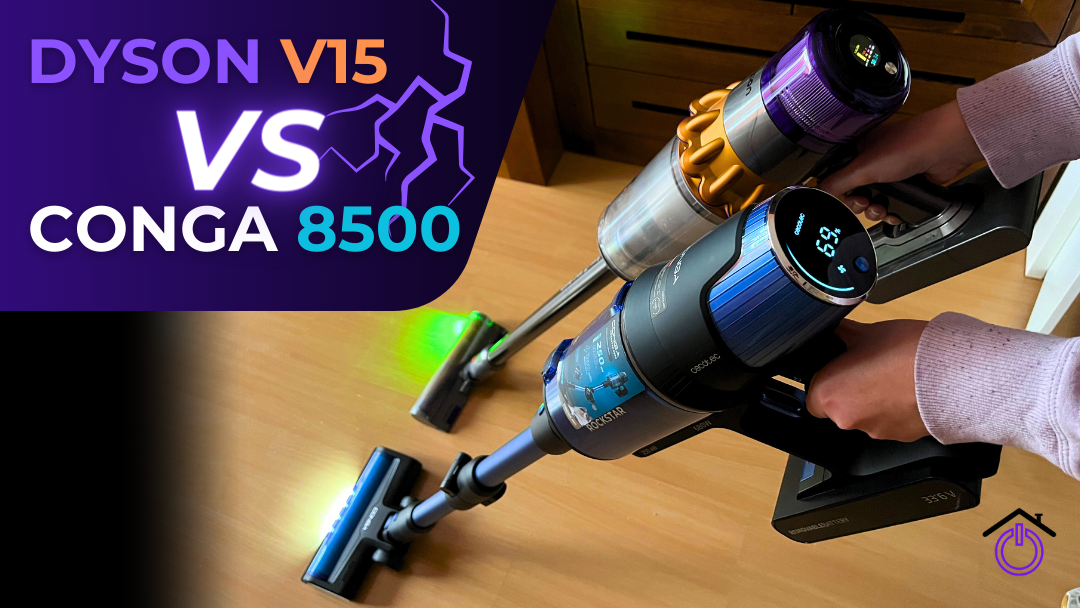 portada artículo comparando las aspiradoras sin cable Dyson V15 Detect Absolute y Conga Rockstar 8500