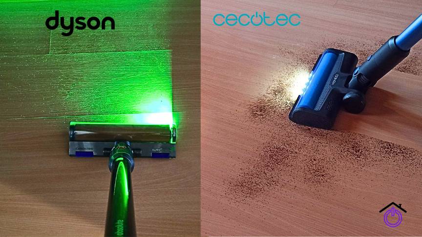 aspiradoras dyson v15 y conga 8500 aspirando