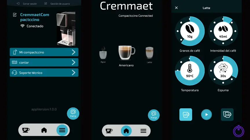 aplicación cafetera cremmaet compacctcino