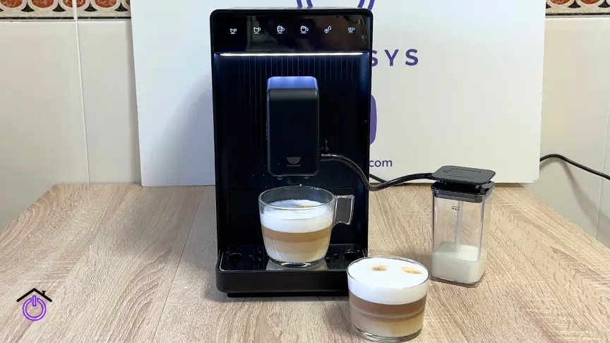 cafetera aura milk con bebidas con leche