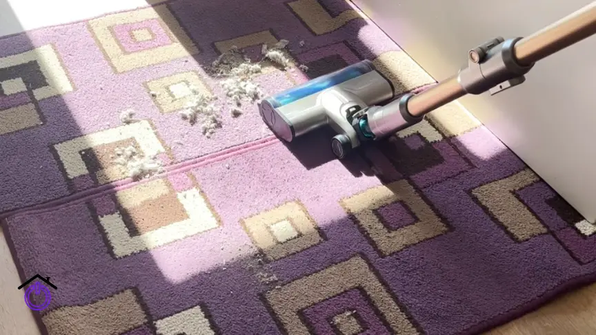 aspiradora sin cable cecotec limpiando alfombra