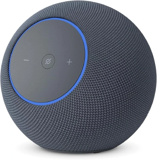 altavoz inteligente apple homepod blanco con luces de colores