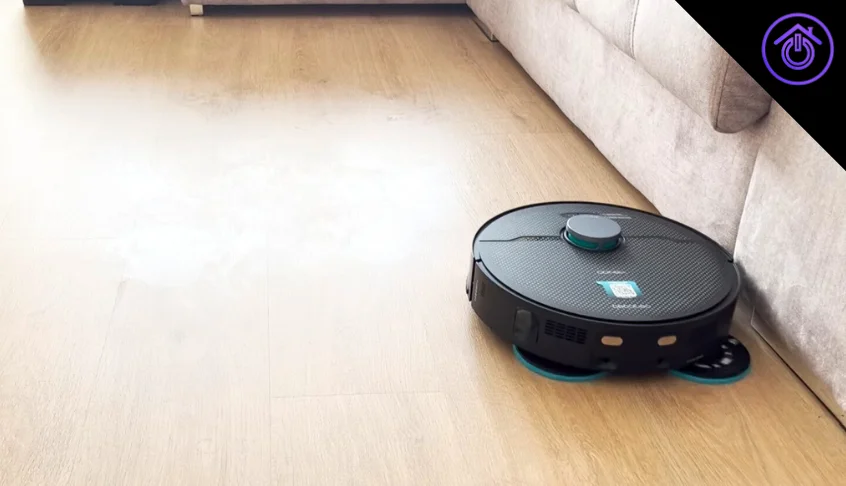 probando la mopa extensible del robot aspirador Conga X70