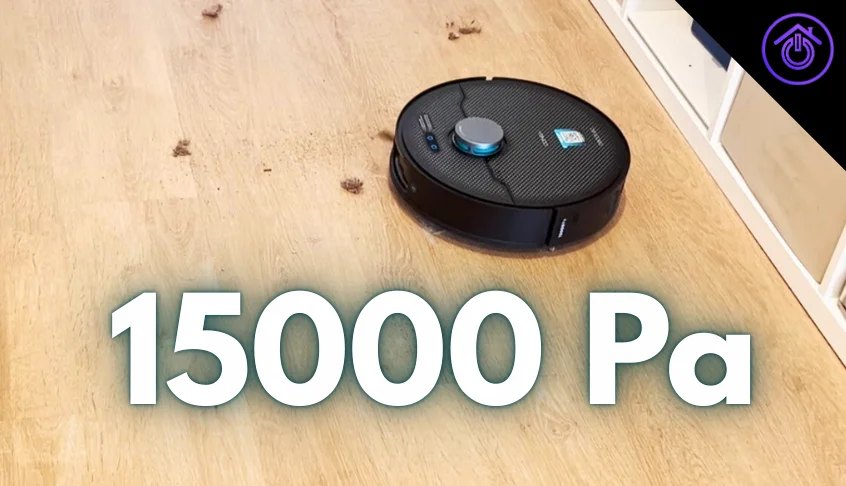 robot aspirador Conga X70 con el texto 15000 Pa