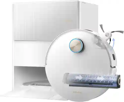 robot aspirador dreame aqua10 ultra roller complete con base en blanco