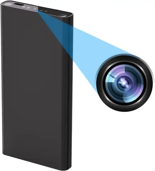 Cámara espía oculta en power bank con visión nocturna