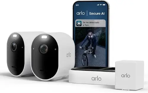Kit de cámaras de vigilancia exterior Arlo Pro 6 con base, batería adicional y app móvil